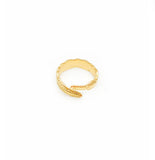 Gold Adjustable Feather Ring