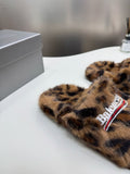 Pre Order Fluffy Leopard Luxe Slides/Slippers