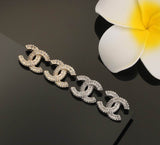 Pre Order Diamanté Double Initial Earrings