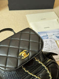 Pre Order Mini Black Backpack With Chain