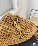 Pre Order Luxury Gold Logo Tassle Beach Bag