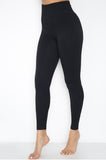 Seamless High Waisted Ribbed Leggings In Black