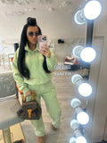 Oversized Cross Detail Tracksuit In Green