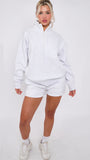 Half Zip Jumper & Short Set In Marl Grey