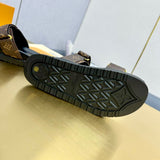 Pre Order Luxury Double Letter Gold Logo Strap Slides