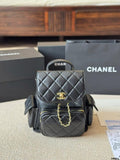 Pre Order Mini Black Backpack With Chain