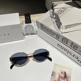 Pre Order Luxury Oval Metal Logo Glasses