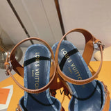 Pre Order Luxury Denim Logo Design Wedges