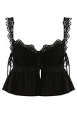 Milkmaid Pintuck Top In Black