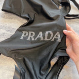 Pre Order Luxury Diamanté Front Logo Detail Cut Out Swimsuit