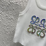 Pre Order Luxury Large Logo Design Sleevless Top (3 Colours)