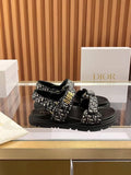 Pre Order Luxury Printed Logo Strap Sandals