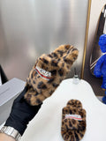 Pre Order Fluffy Leopard Luxe Slides/Slippers