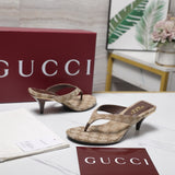 Pre Order Brown Low Heel Sandals With Logo Design
