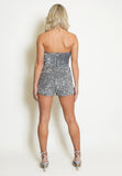 Sequin Shorts In Silver