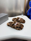 Pre Order Fluffy Leopard Luxe Slides/Slippers