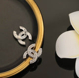 Pre Order Diamanté Double Initial Earrings