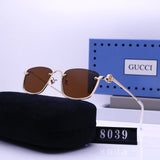 Pre Order Luxury Half Metal Frame Logo Sunnies