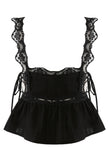 Milkmaid Pintuck Top In Black