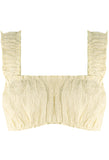 Shirred Milkmaid Bralet In Lemon