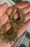 Large Creole Gold Oval Earrings