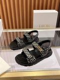 Pre Order Luxury Printed Logo Strap Sandals