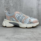 Pre Order Luxury Logo Trainers In Silver & Pink