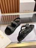 Pre Order Luxury Printed Logo Strap Sandals