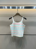 Pre Order Strap Vest Top With Luxury Stripe Design