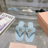 Pre Order Luxury Pleated Design Logo Flip flops