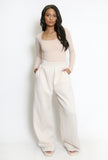 Long Sleeve Shaping Bodysuit In Nude