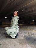 Oversized Cross Detail Tracksuit In Green