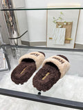 Pre Order Fluffy Luxury Logo Teddy Slippers