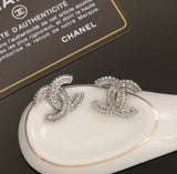 Pre Order Diamanté Double Initial Earrings