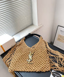 Pre Order Luxury Gold Logo Tassle Beach Bag