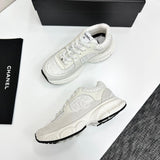 Pre Order Luxury Tweed Suede Trainers In White