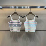 Pre Order Strap Vest Top With Luxury Stripe Design