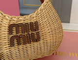 Pre Order Luxury Double M Logo Wicker Bag