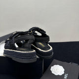 Pre Order Crochet Luxury Gold Logo Sandals
