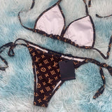 Pre Order Luxury Brown Logo Design Bikini Set