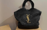 Pre Order Luxury Gold Letter Logo Wicker Bag With Matching Purse (2 Colours)