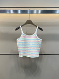 Pre Order Strap Vest Top With Luxury Stripe Design