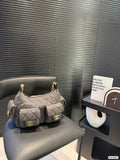 Pre Order Luxury Gold Logo Chain Denim Changing Bag