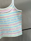 Pre Order Strap Vest Top With Luxury Stripe Design