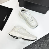 Pre Order Luxury Tweed Suede Trainers In White