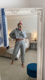 Cropped Hoodie & Jogger Set In Marl Grey