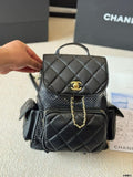Pre Order Mini Black Backpack With Chain