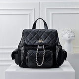 Pre Order Luxury Logo Chain Netted Backpack (2 Colours)