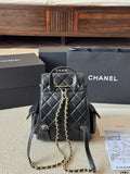 Pre Order Mini Black Backpack With Chain