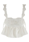 Milkmaid Pintuck Top In White